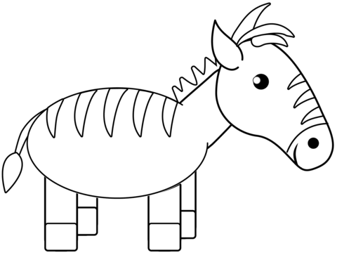 Cute Zebra Coloring Page